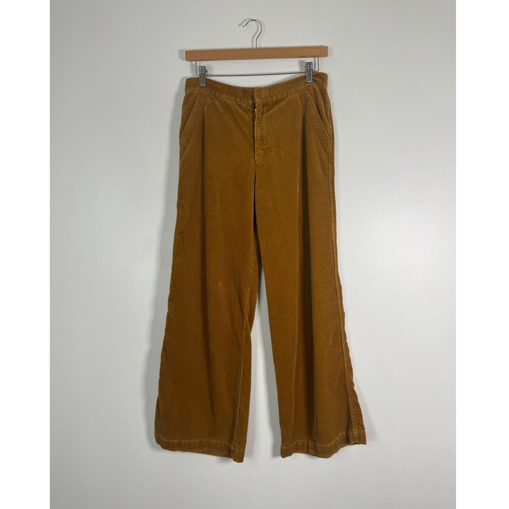 Dark Academia Uniqlo :C Women 26 Wide Leg Corduroy Trousers Mustard Brown 461105